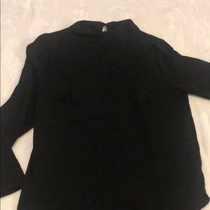 Plain black long sleeve blouse